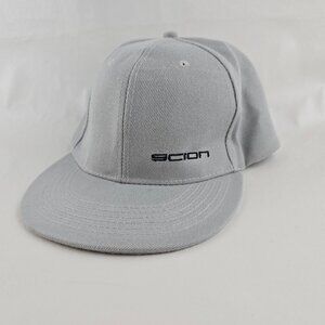 Scion Snapback Hat Mens Gray Adjustable Flat Bill Cap Car Auto Embroidered  Gent